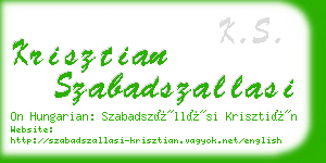 krisztian szabadszallasi business card